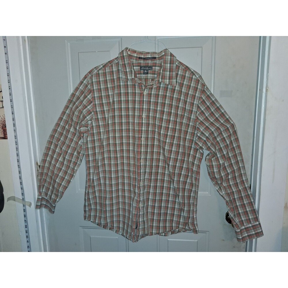 Eddie Bauer Shirt Men's Large L Button Up Long Sleeve Classic Fit Cotton